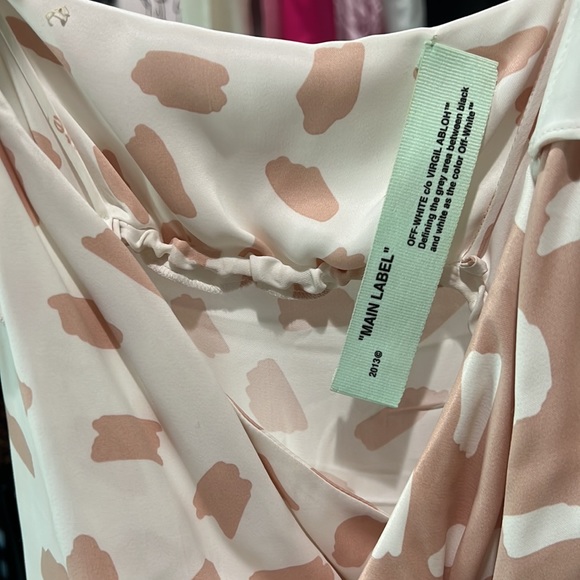 Off-white pink and white silk dress - Picture 4 of 5